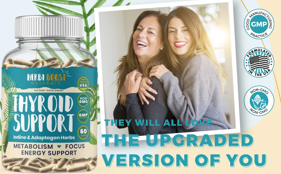 Thyroid Support for Women with Iodine  1069mg Extra Strength Supplement for Metabolism Focus with Ashwagandha L-Tyrosine Zinc Selenium  More - thyroid support