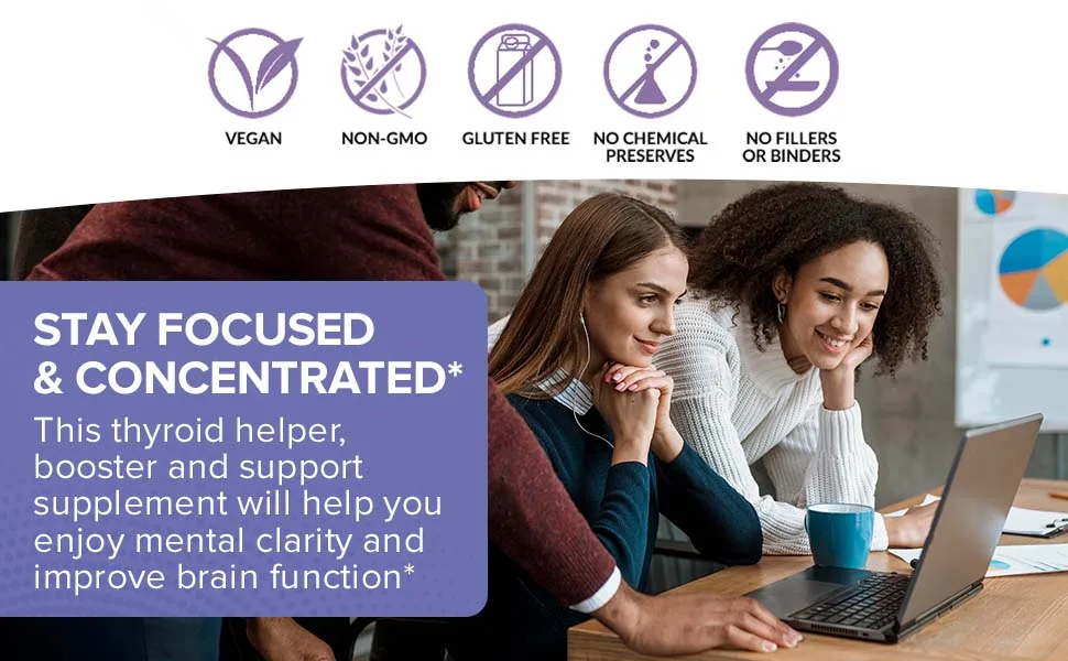 Thyroid Support Complex with Iodine and BioPerine - 120 Capsules - Energy  Focus Supplement Formula for Women and Men Boosts Brain Function  Metabolism Concentration - Pills with B12 Ashwagandha - superbeets prebiotic drinking plan thistle sweet oatmeal ounce patches country cold human flavoring