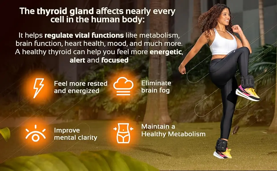 Thyroid Support Complex Supplement - Thyroid Support for Women and Men - Boost Energy Focus Metabolism - Iodine Supplements for Thyroid  B12 Selenium Zinc Copper Ashwagandha L-Tyrosine  More - Boost Energy with Thyroid Support