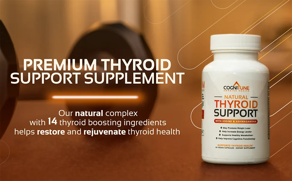 Thyroid Support Complex Supplement - Thyroid Support for Women and Men - Boost Energy Focus Metabolism - Iodine Supplements for Thyroid  B12 Selenium Zinc Copper Ashwagandha L-Tyrosine  More - Thyroid Support Helps restore and rejuvenate thyroid health