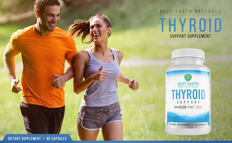 Thyroid Supplement to Promote Thyroid Function with Thyroid Support Vitamins Vitamin B-12 Iodine Magnesium Zinc Selenium Manganese L-Tyrosine Bladderwrack Cayenne Kelp  More - Supplements and Vitamins, Thyroid, over active thyroid, thyroid for weight loss, best earth naturals