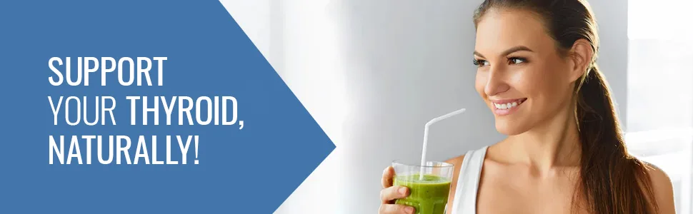 Thyroid Supplement to Promote Thyroid Function with Thyroid Support Vitamins Vitamin B-12 Iodine Magnesium Zinc Selenium Manganese L-Tyrosine Bladderwrack Cayenne Kelp  More - Supplements and Vitamins Thyroid over active thyroid thyroid for weight loss best earth naturals