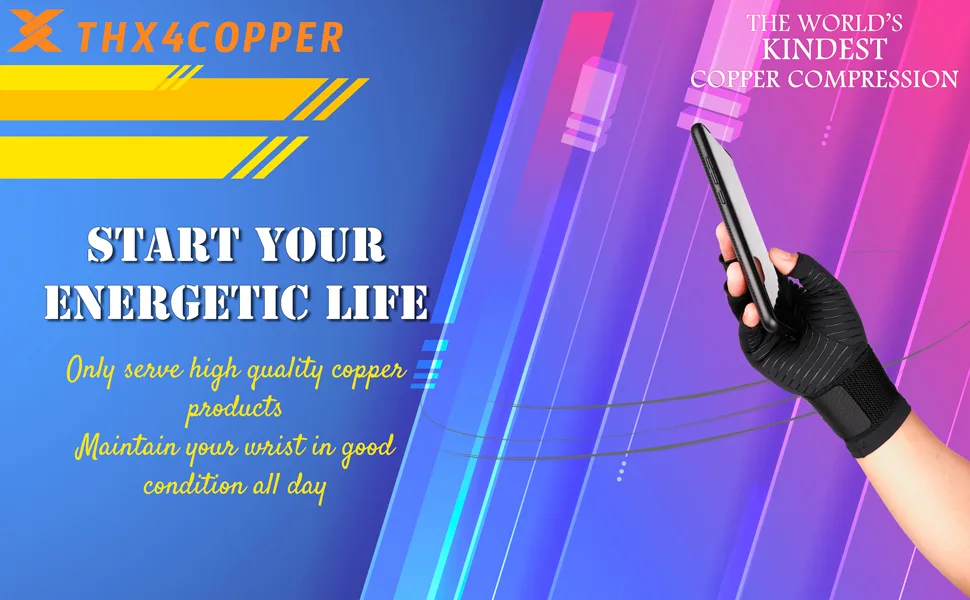 Thx4COPPER Compression Arthritis Gloves with StrapCarpal TunnelTypingSupport  Small-Medium - product information 10