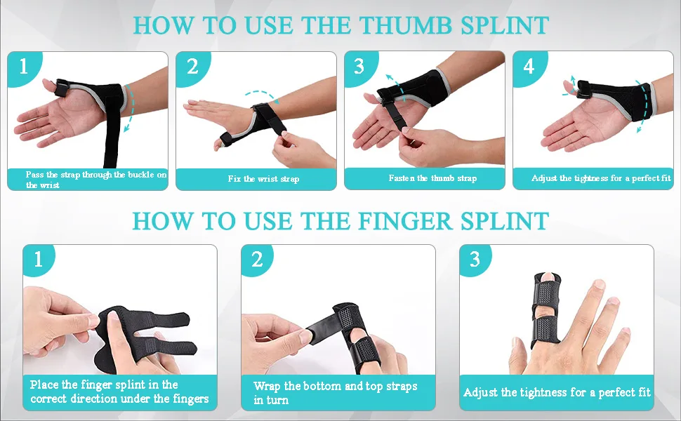 Thumb Splint Brace  2 Trigger Finger Splint Reversible Thumb  Wrist Stabilizer Splint and Finger Brace for Trigger Thumb Arthritis Tendonitis Sprained Carpal Tunnel Right and Left Hand Support Grey - trigger thumb brace for women