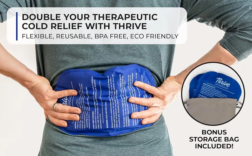 Thrive Cold Compress Ice Packs (2 Count)  Reusable Ice Pack for Injury  Soft Touch Gel Ice Pack for Pain Relief  Rehabilitation (Light Blue) Regular - Thrive Cold Compress Ice Packs (2 Count) – Reusable Ice Pack for Injury – Soft Touch Gel Ice Pack