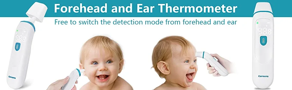 Thermometer for Adults Forehead Non Contact Thermometer with Fever Alarm Function CF SwitchableBright LCD DisplayInstant Reading Forehead Thermometer for Adults and Kids (Black) - forehead thermometer