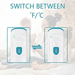 Thermometer for Adults Forehead Non Contact Thermometer with Fever Alarm Function CF SwitchableBright LCD DisplayInstant Reading Forehead Thermometer for Adults and Kids (Black) - thermometer for fever