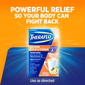 Theraflu Night Time Severe Cold and Cough Packets 6 Count Honey Lemon Infused w Chamomile  White Tea 6 Count (Pack of 1) - Theraflu Nighttime Severe Cold & Cough Powder
