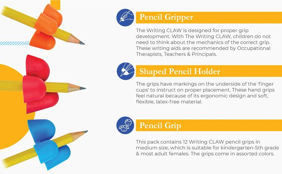 The Pencil Grip Writing CLAW Medium Size Pack Red And Blue Grips Set of 12 - TPG-21212 - The Pencil Grip