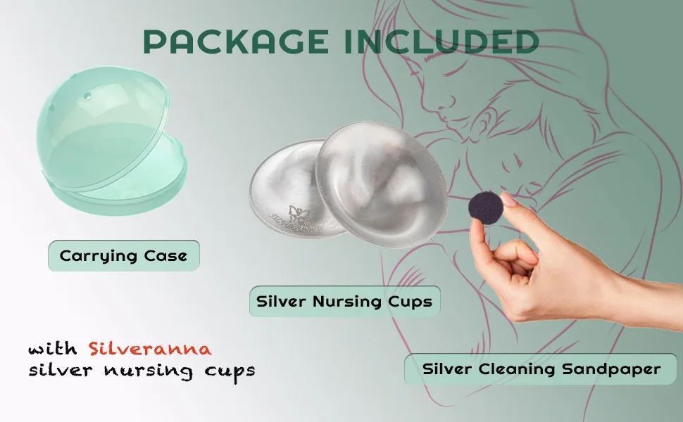 The Original Silver Nursing Cups - Nipple Shields for Nursing Newborn - Silver Nursing Pads - Newborn Essentials Must Haves - 925 Silver (Regular - Silver Nursing Cups with Carrying Case) - breastfeeding essentials nursing pads silver nursing cups silver nipple cups silver nursing pads