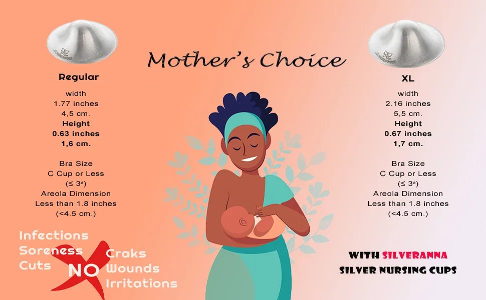 The Original Silver Nursing Cups - Nipple Shields for Nursing Newborn - Silver Nursing Pads - Newborn Essentials Must Haves - 925 Silver (Regular - Silver Nursing Cups with Carrying Case) - silver nipple cups silverette nursing cups silver nipple pads silver nursing cup nursing pads