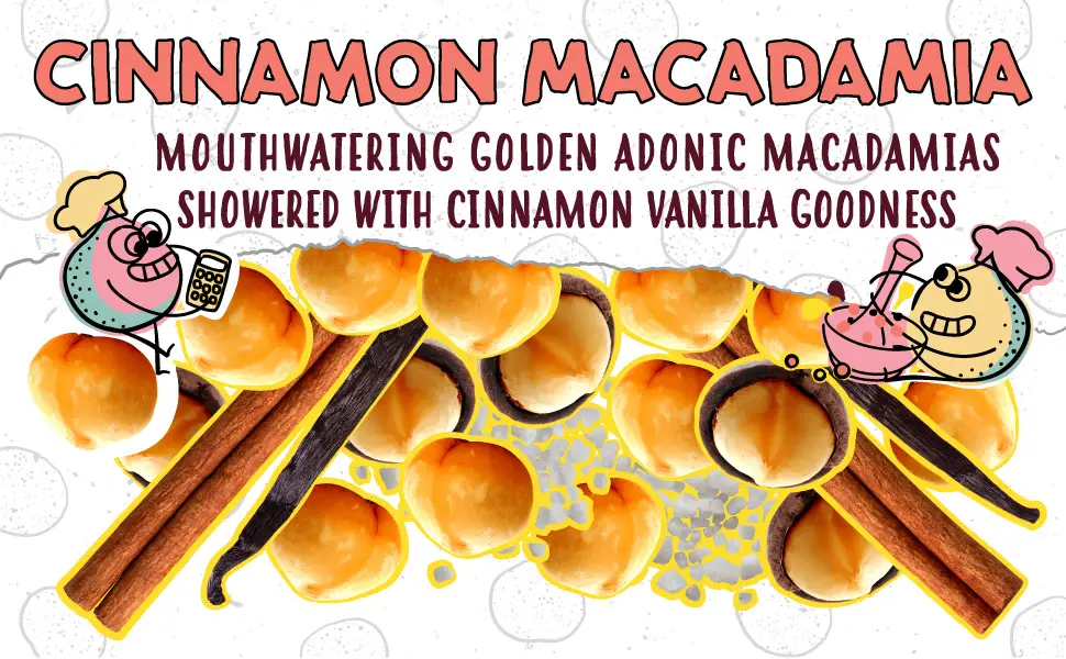 The Nut Bakery Cinnamon Macadamia Keto Snacks  2g Net Carb  Low Carb Nuts 9.5 Ounces Vanilla 9.5 Ounces - keto nut low carb sugar treat dessert breakfast snack