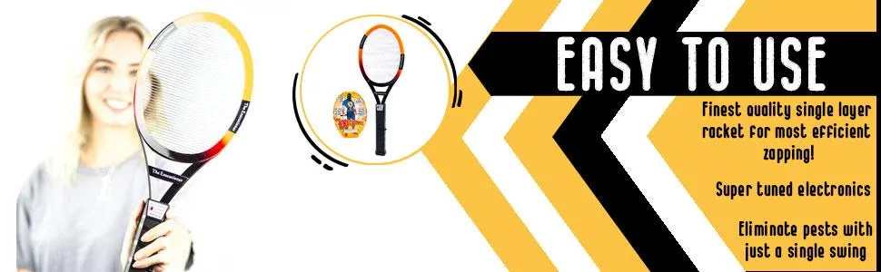 The Executioner Fly Killer Mosquito Swatter Racket Wasp Bug Zapper Indoor Outdoor Over 50cm Long - Easy To Use