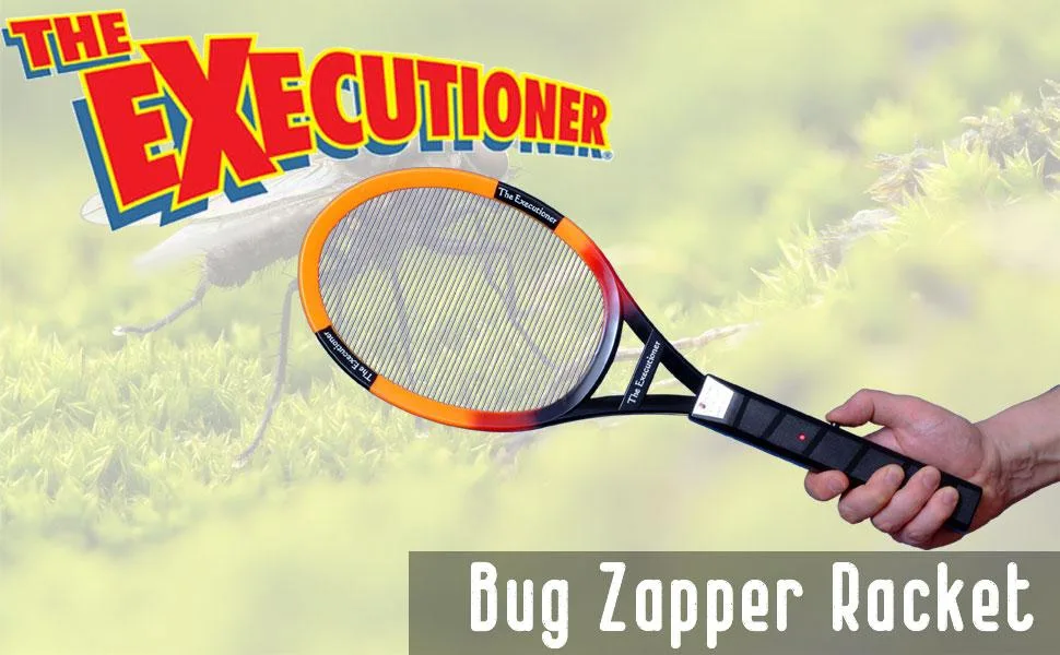 The Executioner Fly Killer Mosquito Swatter Racket Wasp Bug Zapper Indoor Outdoor Over 50cm Long - The Executioner Fly Bug Zapper Racket