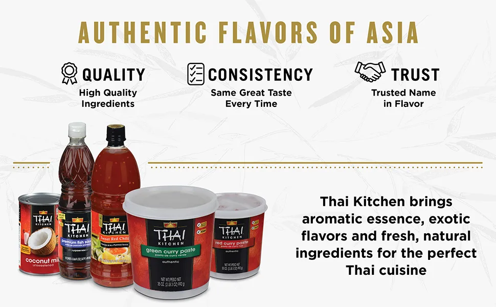 Thai Kitchen Green Curry Paste 35 oz - One 35 Ounce Tub of Bulk Thai Green Curry Paste Perfect for Vegetables Soup Bases Rice and More - Thai Kitchen Green Curry Paste