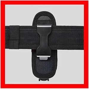 TH1 Tactical Flashlight Holster Duty Belt Pouch Stretchable Rotatable Clip 360 Degree Holder for Police Military Security Belt Black  Open-end - 2 inch wide belt