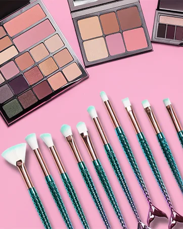 Tenmon 10 Pcs Mermaid Eye Makeup Brushes Set Professional Eyeshadow Makeup Brushes Set with Soft Synthetic Hairs for Eyeshadow Concealer Eyeliner Brow Blending highlighter Brush Tool - Tenmon Makeup Brushes