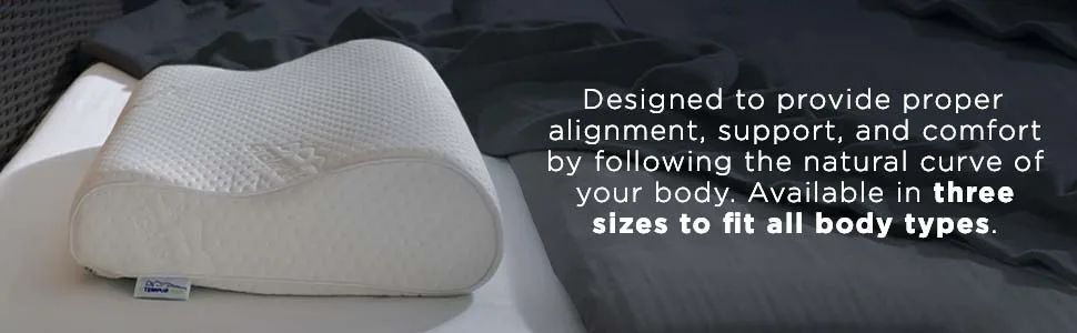 Tempur-Pedic TEMPUR-Ergo Neck Pillow Firm Support Medium Profile White Medium Profile Pillow - Provide Proper alignment, support and comfort. Available in 3 sizes to fit all body types