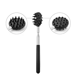 Telescoping Back Scratcher with 3Pcs Detachable Scratching HeadsTukuos Back Scratcher Extendable Backcratchers for MenWomenBear ClawRake Scratcher for AggressiveModerate Scratching Black - HEAD 1