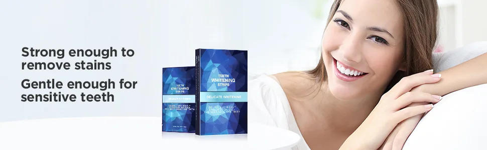 Teeth Whitening Strips for Teeth Sensitive  Reduced Sensitivity White Strips for Teeth Whitening  Dental Teeth Whitening Kit Pack of 28 Whitener Strips (14 Treatments) Mint - Strong enough to remove stains