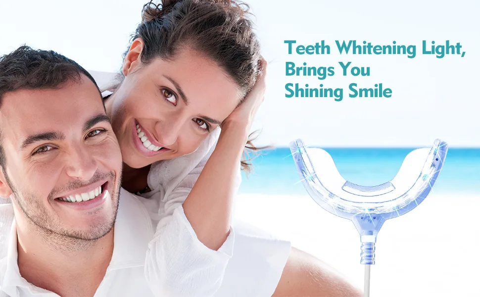 Teeth Whitening Light PHOEBE New Upgrade 16 LED Teeth Whitening Accelerator Light Mouth Tray Teeth Whitening Enhancer Light Trays Connected with iPhoneAndroidType-C for Home Use - tooth whitening light