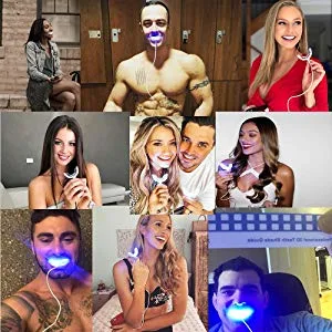 Teeth Whitening Accelerator Light 16x More Powerful Blue LED Light Mouth Tray Teeth Whitening Enhancer Light Trays Connected with iPhone Micro-USB Android USB for Home Use - PHOEBE at-home LED teeth whitening light