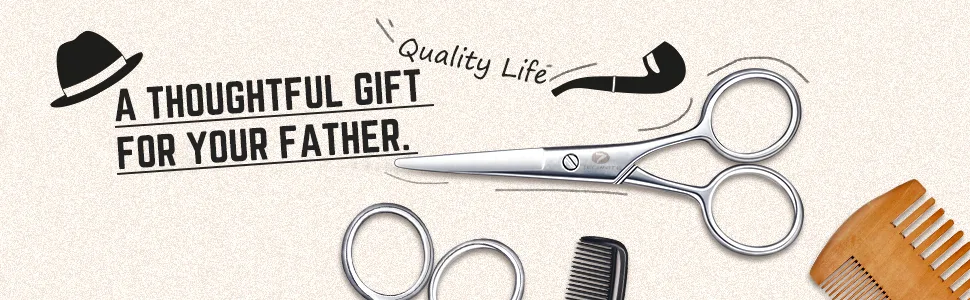 TecUnite 4 Pieces Beard Trimming Scissors Set Grooming Scissors for Men and Mustache Beard Comb Beard Grooming Trim Scissor Kit with Storage Bag Style 1 - product information 4