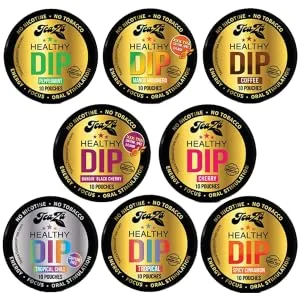 Teaza Peppermint Herbal Energy Pack 10 Pouches Each Pack - 4 Camo Packs 4 Pack - Teaza Dips