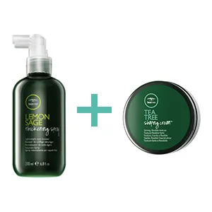 Tea Tree Grooming Pomade Flexible Hold High-Shine Finish For All Hair Types Especially Wavy  Curly Hair 3.0 oz. - Lemon Sage Thickening Spray & Tea Tree Shaping Cream
