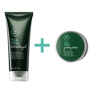 Tea Tree Grooming Pomade Flexible Hold High-Shine Finish For All Hair Types Especially Wavy  Curly Hair 3.0 oz. - Tea Tree Firm Hold Gel & Tea Tree Grooming Pomade