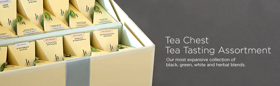 Tea Forte Organic Assorted Variety Tea Sampler Tea Tasting Tea Chest Gift Box with 40 Handcrafted Pyramid Tea Infuser Bags Black Tea Herbal Tea Oolong Tea Green Tea White Tea Assorted Classic Tea - product information 1