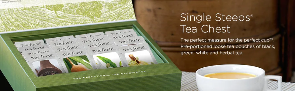 Tea Forte Assorted Tea Gift Set 28 Assorted Loose Leaf Teas Single Steeps Tea Chest Gift Box Classic Flavored Tea Assorted Classic Tea - product information 1