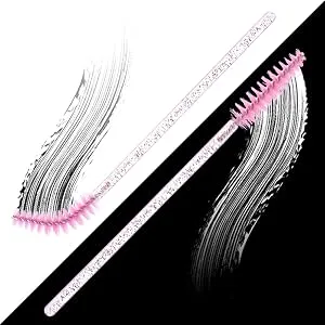 Tbestmax 100 Disposable Eyelash Brush Mascara Wands Spoolies for Eye Lashes Extension Eyebrow and Makeup Pink 01-Pink - 20210811000011