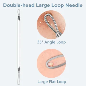 TAYTHI Blackhead Remover Tool Pimple Popper Tool Kit Blackhead Extractor tool for Face Extractor Tool for Comedone Zit Acne Whitehead Blemish Stainless Steel Extraction tools Silver - blackhead extractor
