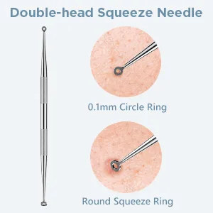 TAYTHI Blackhead Remover Tool Pimple Popper Tool Kit Blackhead Extractor tool for Face Extractor Tool for Comedone Zit Acne Whitehead Blemish Stainless Steel Extraction tools Silver - blackhead remover tools