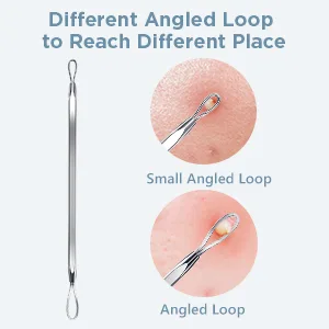 TAYTHI Blackhead Remover Tool Pimple Popper Tool Kit Blackhead Extractor tool for Face Extractor Tool for Comedone Zit Acne Whitehead Blemish Stainless Steel Extraction tools Silver - blackhead tool