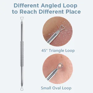 TAYTHI Blackhead Remover Tool Pimple Popper Tool Kit Blackhead Extractor tool for Face Extractor Tool for Comedone Zit Acne Whitehead Blemish Stainless Steel Extraction tools Silver - pimple extractor