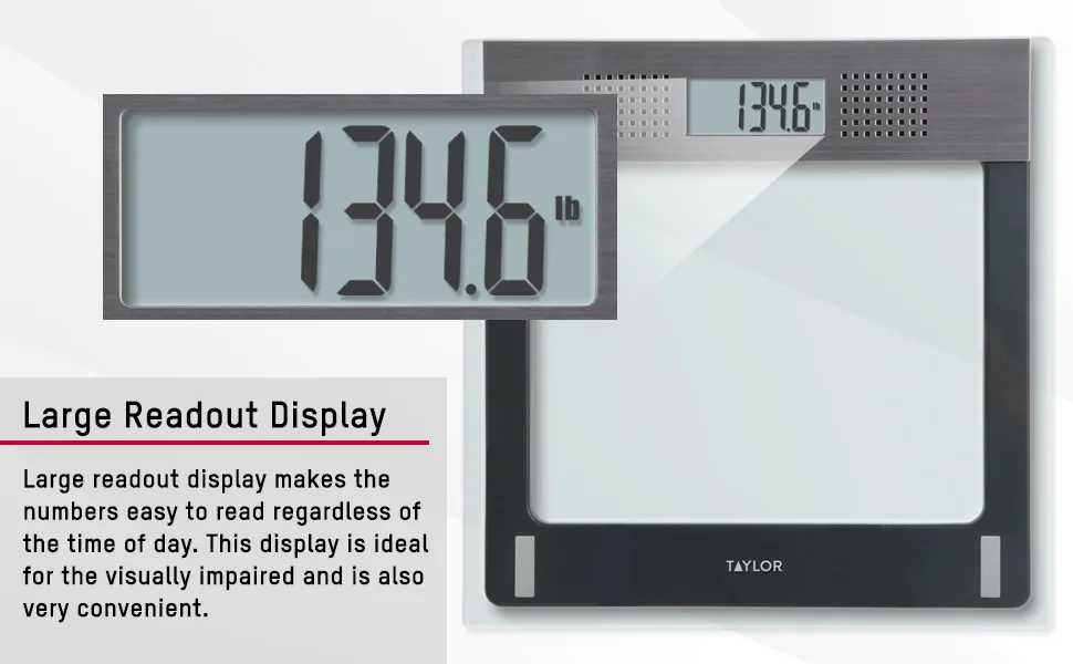 Taylor Precision Products Digital 400 lb Capacity Bathroom Scale Champagne - Read Out Display Bath Scale