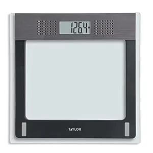 Taylor Electronic Glass Talking Bathroom Scale 440 Lb. Capacity Gray - 7084