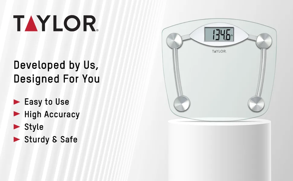 Taylor 400 Lb. Capacity Digital Bathroom Scale (White) - Taylor Precision Products Bath Scale