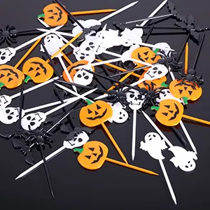 Tatuo Plastic Halloween Picks Halloween Cupcake Topper Picks Ghost Decor for Kids Birthday Party Themed Party (50) - product information 5