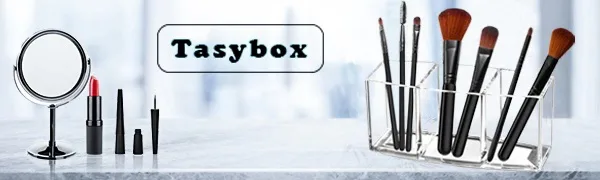 Tasybox Clear Makeup Brush Holder Organizer 3 Slot Acrylic Cosmetic Brushes Storage Eyeliners Eyebrow Pencil Display Case - product information 1