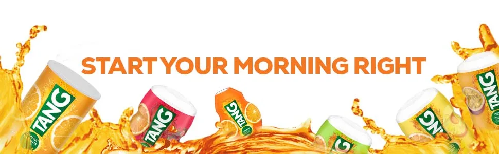 Tang Orange Naturally Flavored Powdered Soft Drink Mix 2 ct Pack 58.9 oz Canisters - Start Your Morning Right with Tang beverage splash