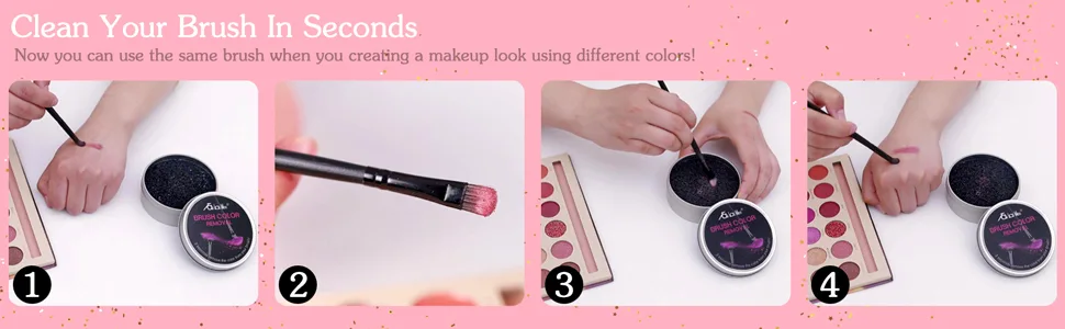 TailaiMei Color Removal Cleaner Sponge Quickly  Easily Clean Makeup Brushes Without Water or Chemical Solutions Eliminating Drying Time - Switch Eyeshadow Colored Immediately Black Cleaner sponge - color removal sponge cleaner makeup switch dry brushes mat cleaning eyeshadow quick tool accesories
