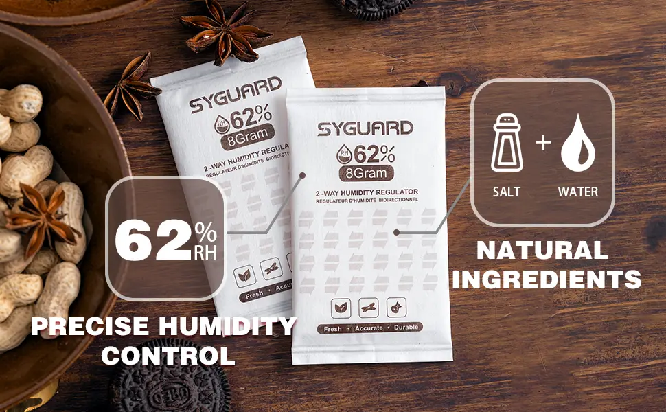 SyGuard 62% RH 2 Way Humidity Regulator | 8 Gram | 15-Count | with Resealable Bag (15) - product information 3