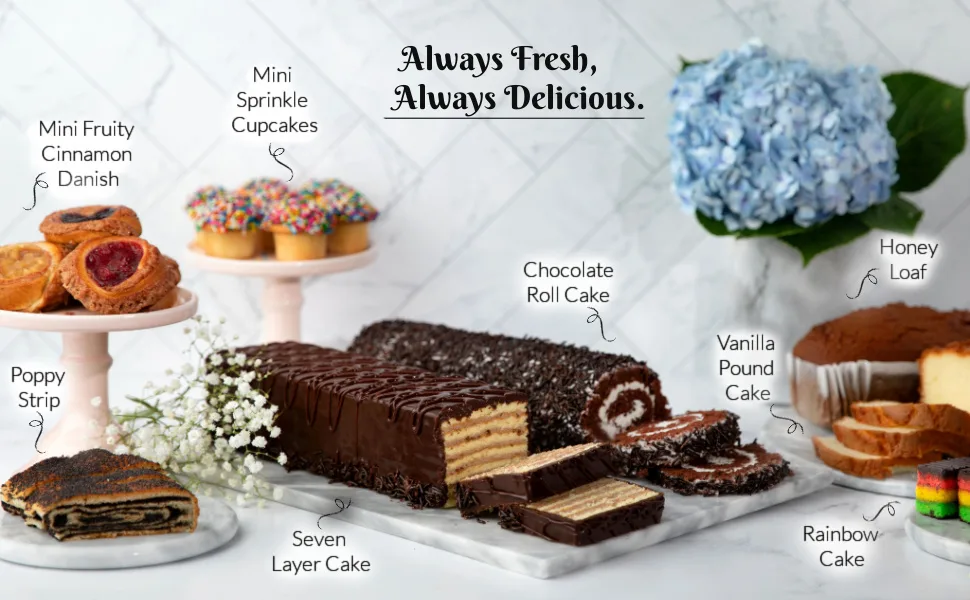 Swiss Roll Cake | Heavenly Roll Cake | Swiss Snacks | Fresh & Delicious | Dairy & Nut Free | Kosher | 13 oz Sterns Bakery (2 Pack) - Stern