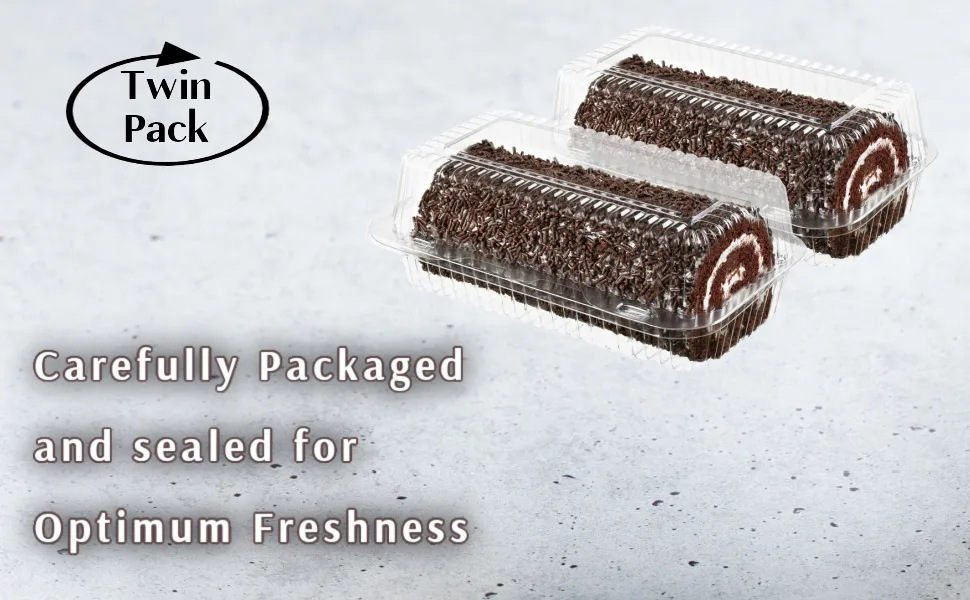 Swiss Roll Cake | Heavenly Roll Cake | Swiss Snacks | Fresh & Delicious | Dairy & Nut Free | Kosher | 13 oz Sterns Bakery (2 Pack) - Twin pack roll cake packaged and sealed to perfection