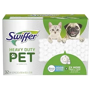 Swiffer Sweeper Pet, Heavy Duty Dry Sweeping Cloth Refills with Febreze Odor Defense, 32 Count - product information 1