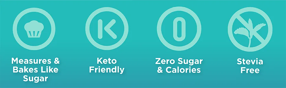 Swerve Sweetener Granular and Confectioners Baker's Bundle - Sugar Substitute, Zero Calorie, Keto Friendly, Zero Sugar, Non-Glycemic, 12oz (2 Pack) Bakers Bundle 12 Ounce (Pack of 2) - icons
