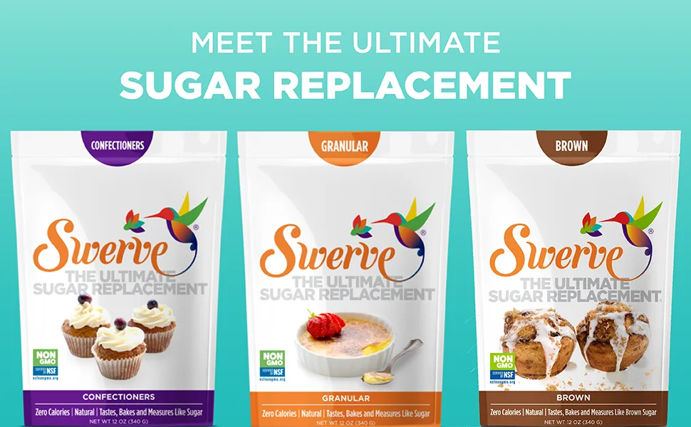Swerve Sweetener Granular and Confectioners Baker's Bundle - Sugar Substitute, Zero Calorie, Keto Friendly, Zero Sugar, Non-Glycemic, 12oz (2 Pack) Bakers Bundle 12 Ounce (Pack of 2) - sugar replacements